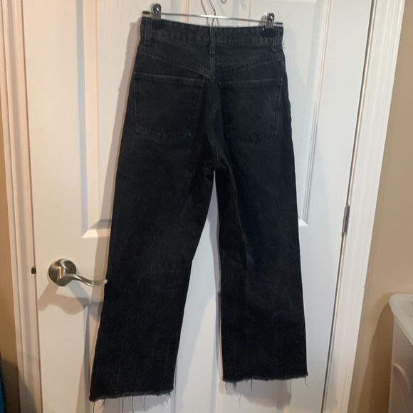 Zara high waisted black wide leg distressed jeans - Picture 5 of 5